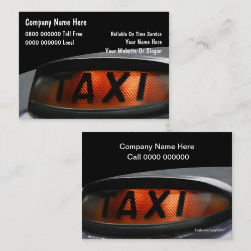 UK Taxi Business Cards