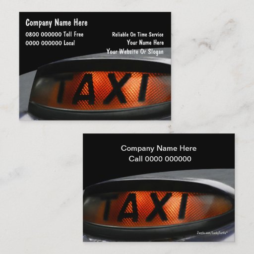 Customizable UK Taxi Business Cards