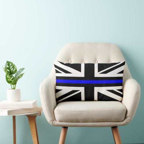 UK Thin Blue Line Union Jack Flag Lumbar Pillow