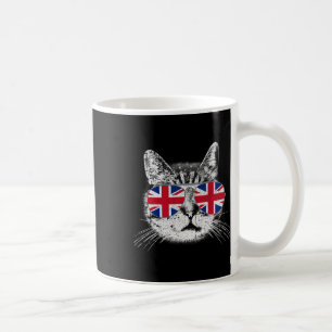 Uk Union Jack British Flag England Cat Sungles Gif Coffee Mug