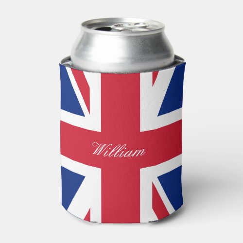 UK Union Jack British Flag Personalized Can Cooler