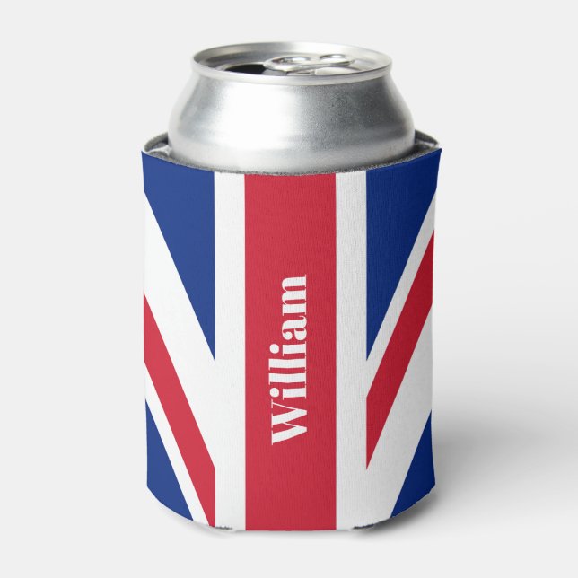 UK Union Jack British Flag Personalized Can Cooler (Can Front)