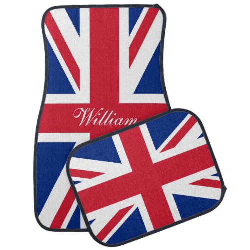 UK Union Jack British Flag Personalized Car Mat