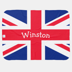 UK Union Jack British Patriotic Flag (2 sided) Receiving Blanket