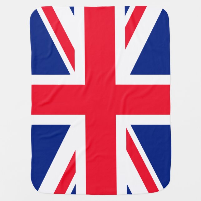 UK Union Jack British Patriotic Flag Receiving Blanket (Front)