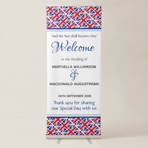 UK UNION JACK Custom Patriotic Wedding Celebration Retractable Banner