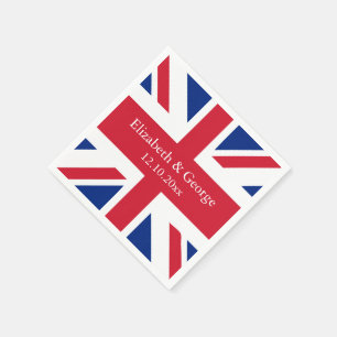 UK Union Jack Flag British Wedding Paper Napkins