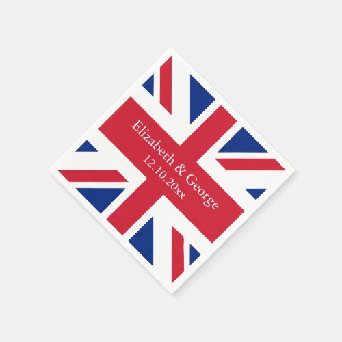 UK Union Jack Flag British Wedding Paper Napkins