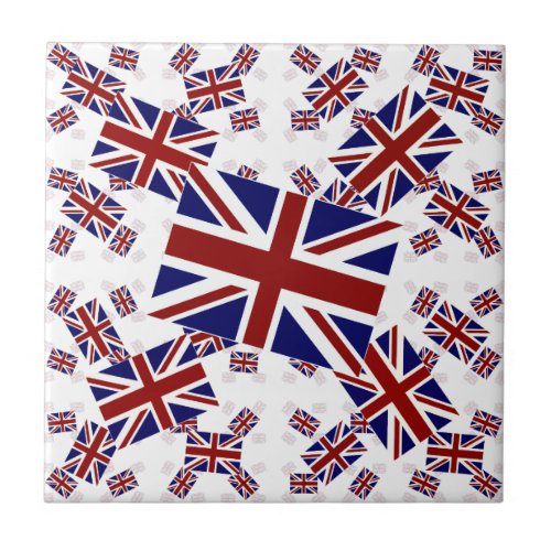 UK Union Jack Flag in Layers Askew Tile