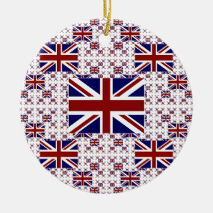 UK Union Jack Flag in Layers Ceramic Ornament