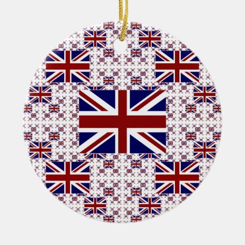 UK Union Jack Flag in Layers Ceramic Ornament