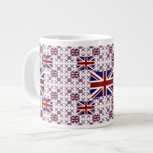 UK Union Jack Flag in Layers Giant Coffee Mug