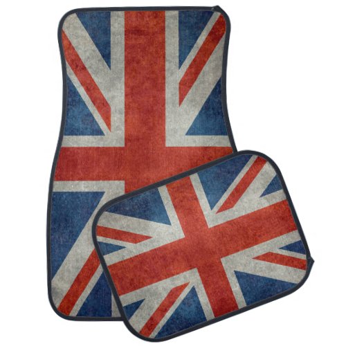 UK Union Jack Flag in retro style vintage textures Car Mat