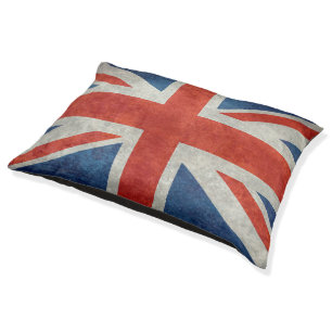 UK Union Jack Flag in retro style vintage textures Pet Bed