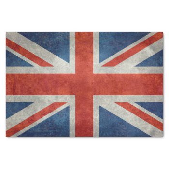 Uk Union Jack Flag In Retro Style Vintage Textures Tissue Paper by Lonestardesigns2020 at Zazzle