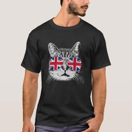 UK Union Jack Flag Shirt English England Cat Lover