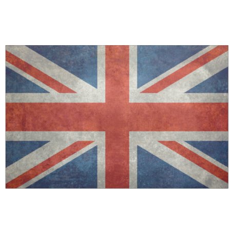 UNION JACK UK FLAG Map Outline Fabric | Zazzle.com