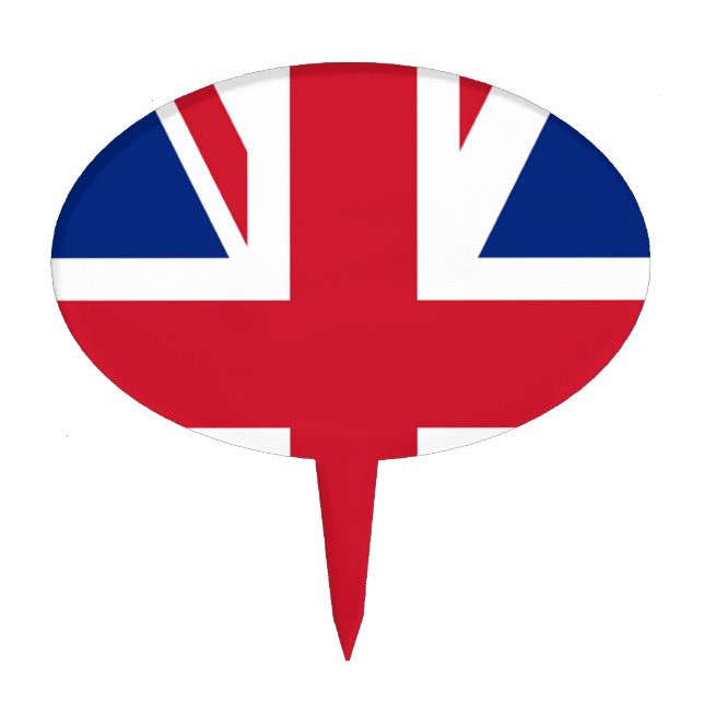UK United Kingdom Britain Royal Union Jack Flag Cake Topper (Front)