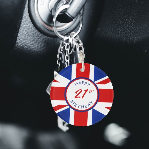 UK United Kingdom British Happy Birthday Keychain