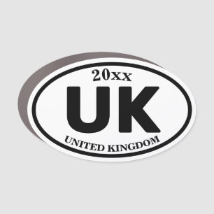 UK United Kingdom Euro 2 Letter Custom Oval Car Magnet