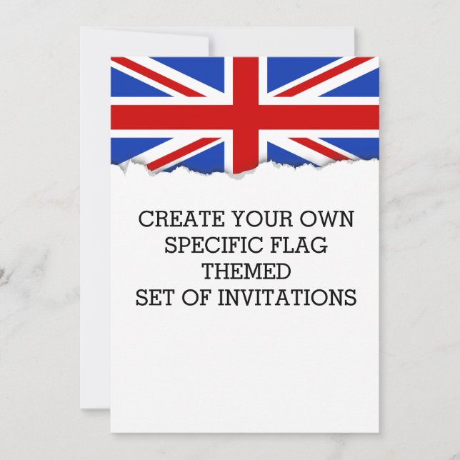 Uk United Kingdom Flag Invitation (Front)