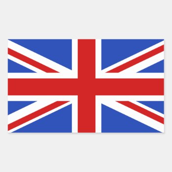 Uk United Kingdom Flag Rectangular Sticker by HappyPlanetShop at Zazzle