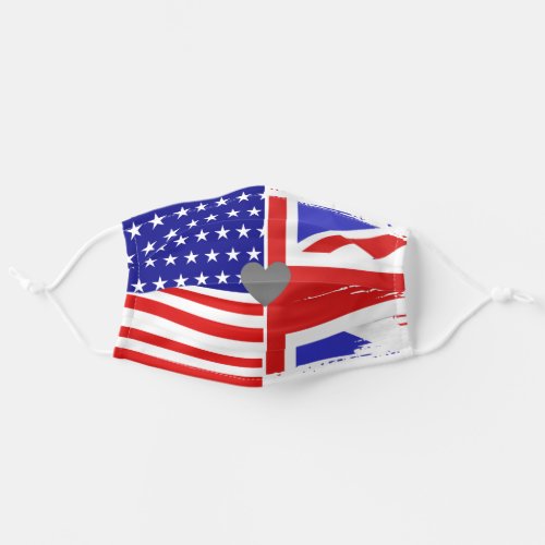 UK USA Flag Dual Citizenship Patriotic Mens Style Adult Cloth Face Mask