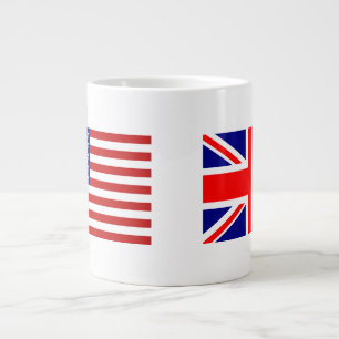 UK & USA Flags Side by Side Giant Coffee Mug