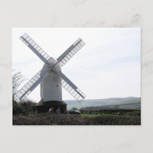 (UK) White Windmill Postcard (Front)
