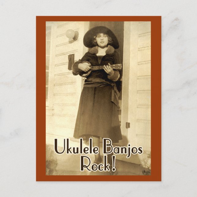 Uke Banjos Rock Postcard (Front)