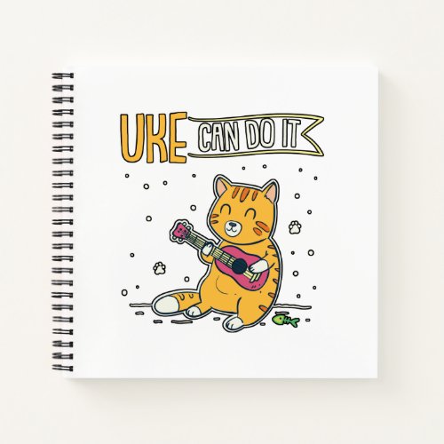 UKE Can Do It Ukulele Ukelele Cat Guitar Music Notebook