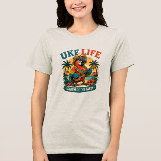 Uke Life Parrot – Island Vibes Ukulele Bird Tri-Blend Shirt