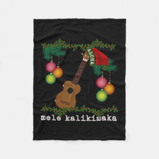 Uke Mele Kalikimaka Ukulele Christmas Songs Aloha Fleece Blanket