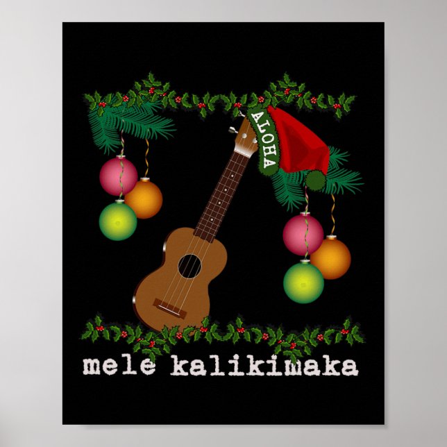 Uke Mele Kalikimaka Ukulele Christmas Songs Aloha  Poster (Front)