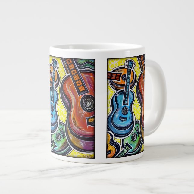 Uke Orchestra Jumbo China Mug (Front Right)