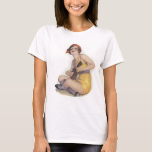 Uke Playing Flapper Ladies light long sleeve Tee
