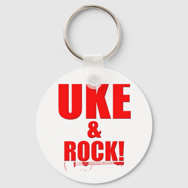 Uke & Rock Keychain (Front)