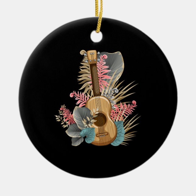 Uke Ukulele Guitar - Musician Guitarist Ukulele Ceramic Ornament (Front)