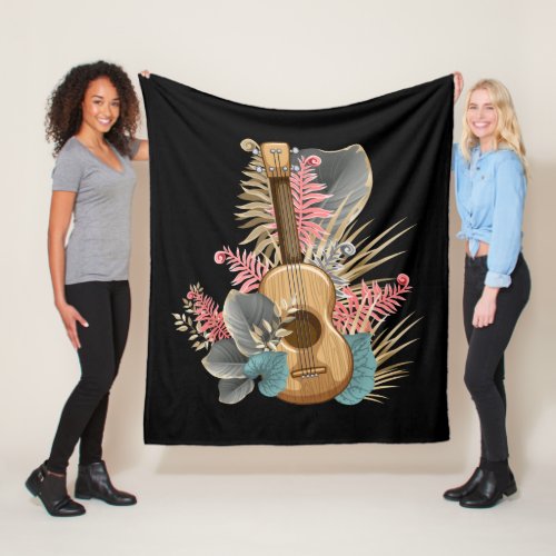 Uke Ukulele Guitar _ Musician Guitarist Ukulele Fleece Blanket