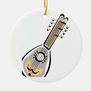 Ukelele, eight string, graphic image design ceramic ornament