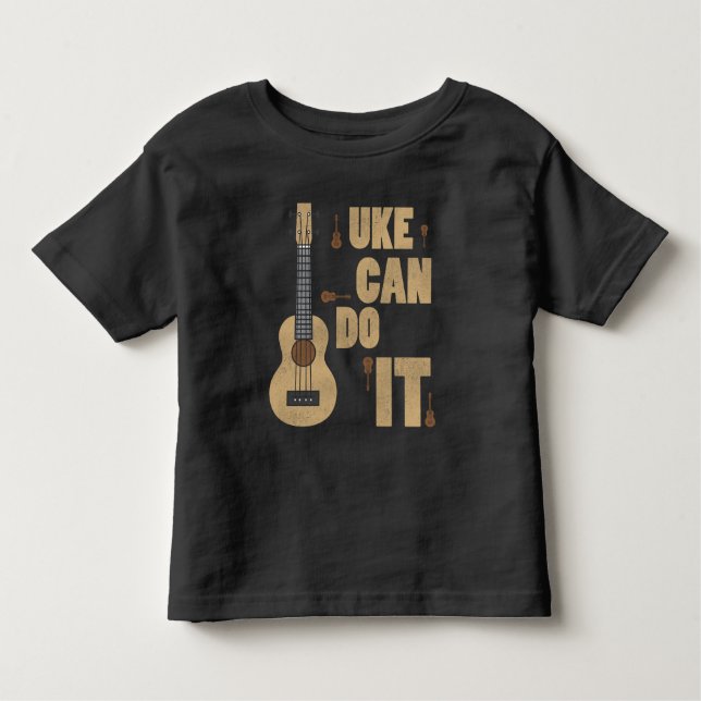 Ukelele Pun Uke Can Do It Funny Player Hawaiian Toddler T-shirt (Front)