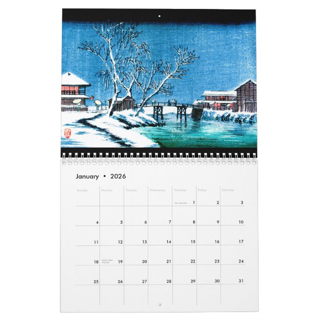 Ukiyo-e 2015 Custom Printed Calendar (Jan 2026)