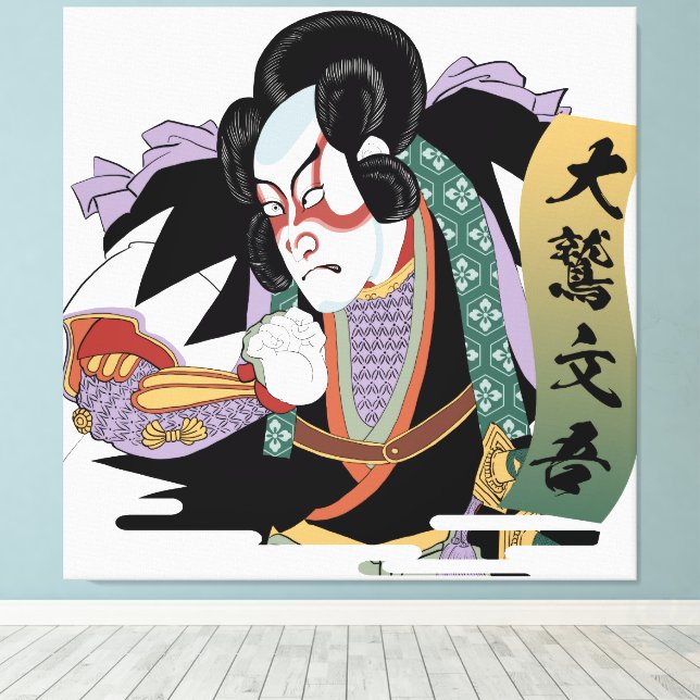 Ukiyo-e Art of Kabuki Canvas Print (Insitu(Wood Floor))