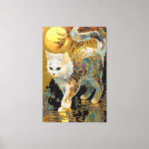 Ukiyo-e Cat Japanese Woodblock Art Canvas Print