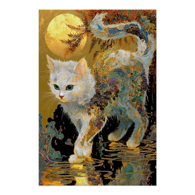 Ukiyo-e Cat | Japanese Woodblock Art Poster (Front)
