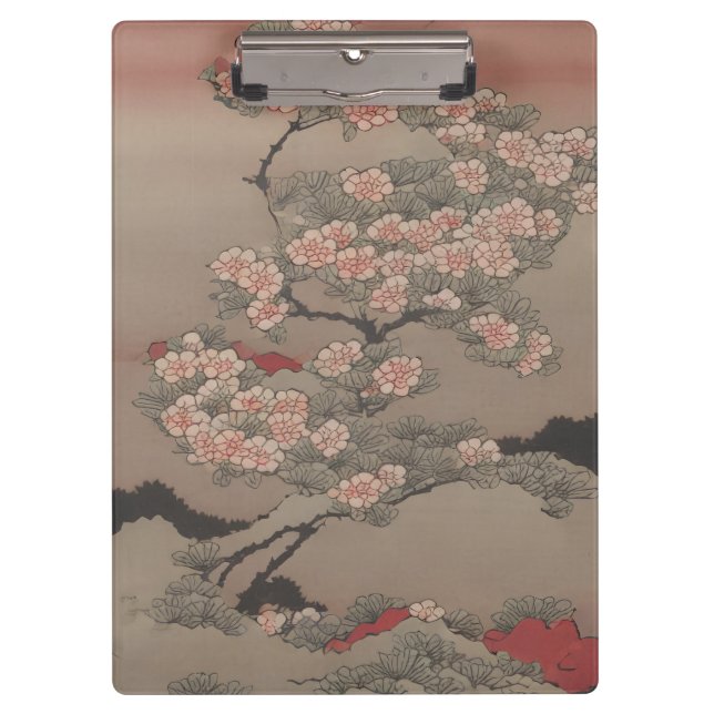 Ukiyo-e Flowering Tree Clipboard (Front)