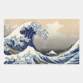 UKIYO-E ~HOKUSAI  葛飾北斎    「富嶽三十六景 神奈川沖浪裏」 RECTANGULAR STICKER