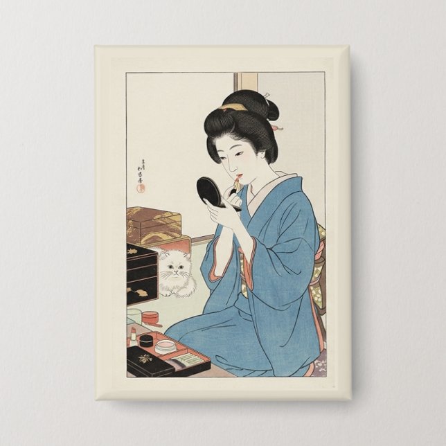 Ukiyo-e Inspired – Dramatic JAPAN  Button (Front)