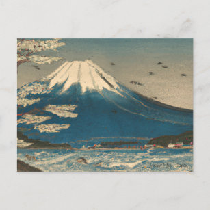 Ukiyo-e Mount Fuji Japan Postcard