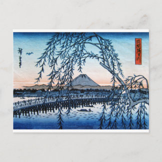 Ukiyo-e Mt. Fuji Japan Postcard